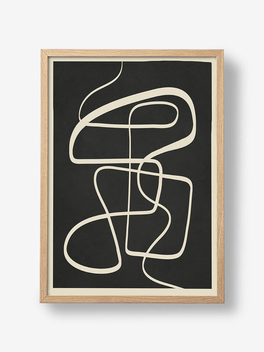 Modern Abstract Lines Noir