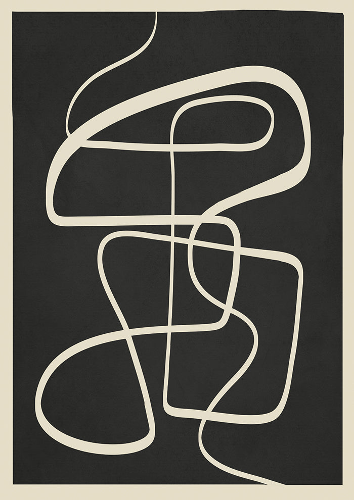 Modern Abstract Lines Noir