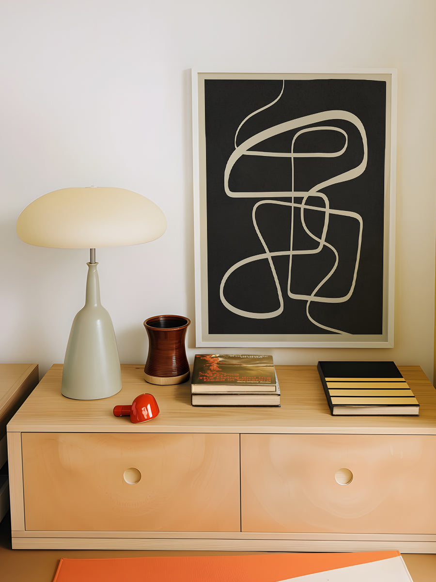 Modern Abstract Lines Noir